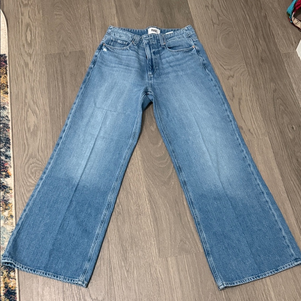 PAIGE Blue Wide-Leg High-Rise Jeans